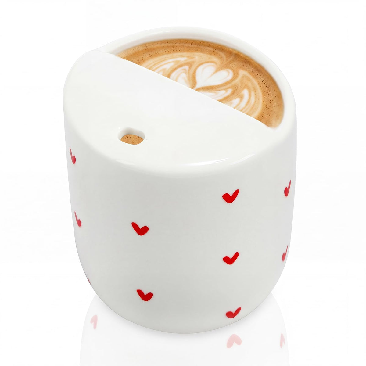 1 Pcs Ceramic Mug with Sip Hole 10 oz Blue Striped