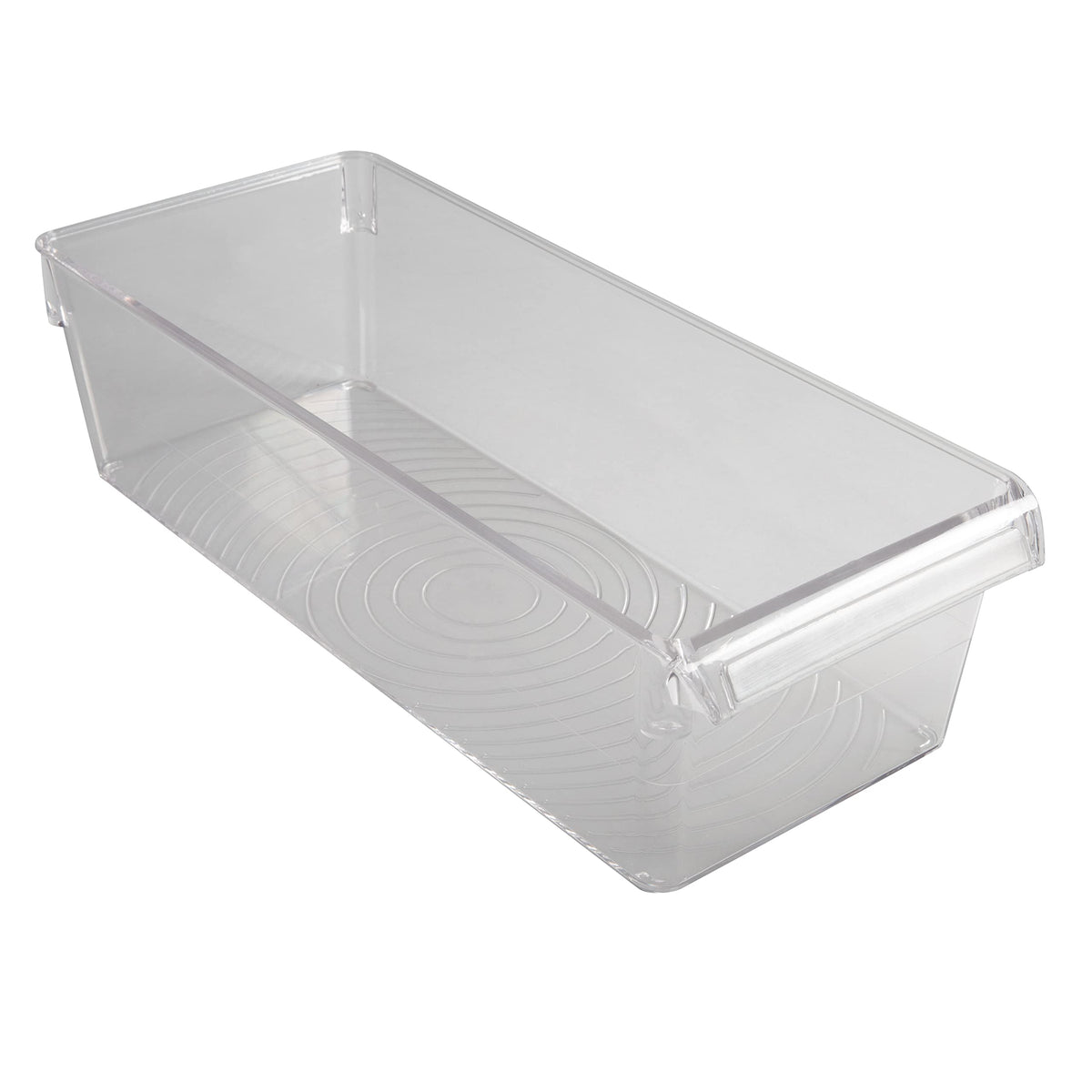 Kitchen Details 2 Pack Medium Refrigerator Storage Bin | Fridge & Freezer | Kitchen Organization | Stainless Steel Handle | Countertop | Cabinets | Pantry | Clear