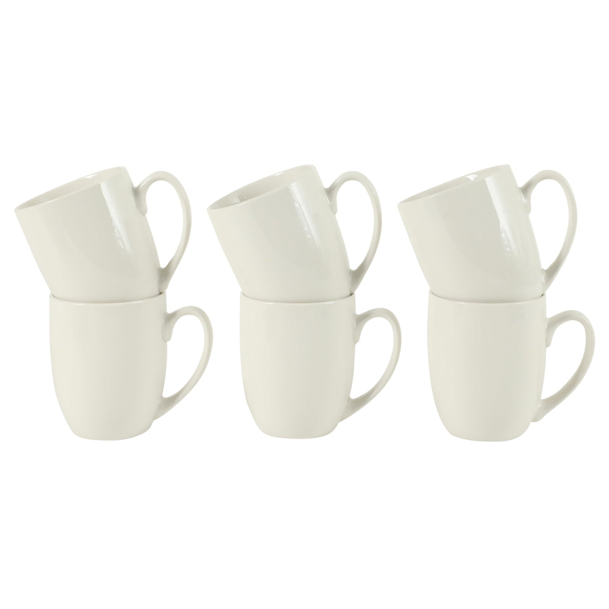 Gibson Home Great Essentials 16 Ounce Porcelain Coffee Mugs - Set of 6 - Cups for Latte, Hot Tea, Cappuccino, Mocha, Espresso, Cocoa