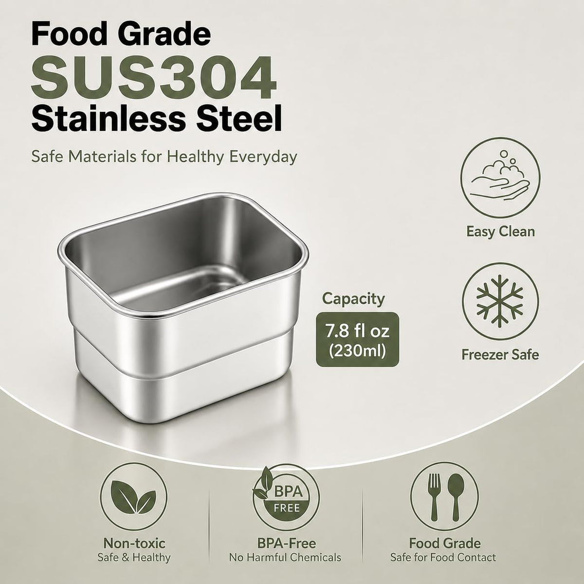 Stainless Steel Snackle Box, 8 Removable Snack Containers with Lids
