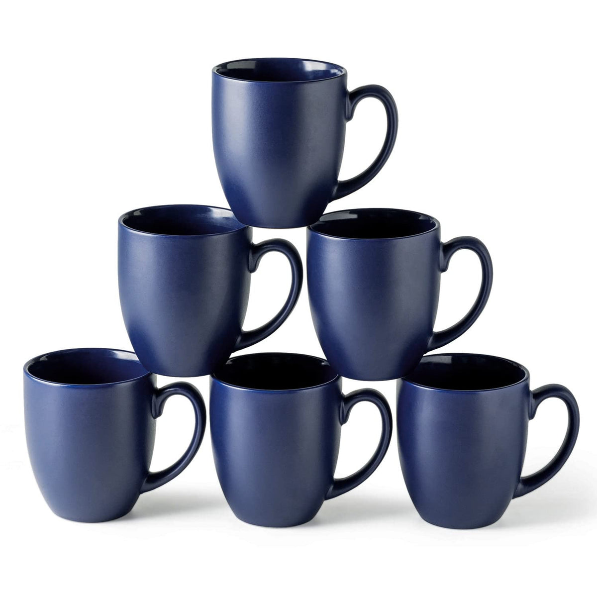 AmorArc 12oz Coffee Mugs Set of 12, Ceramic Coffee Cups Set-Matte Blue