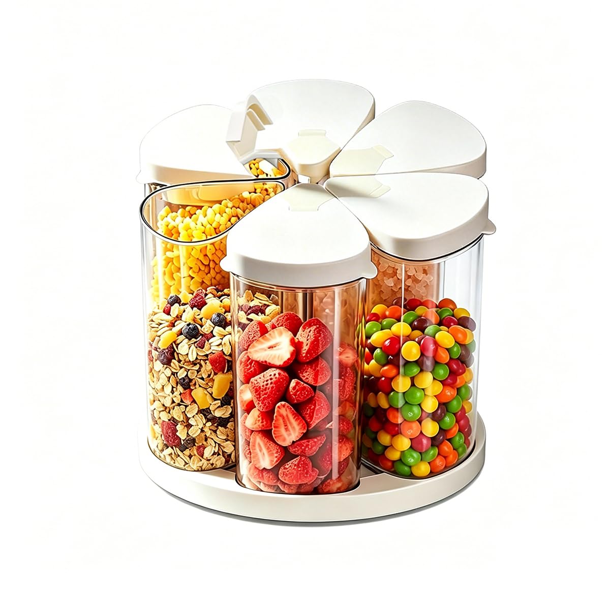 Ankou Food Storage Containers Pop Airtight Food Storage Containers with Lids for Kitchen Pantry Organizing Cereal Snack Flour Sugar Coffee Spaghetti Stackable - 8 Pcs (1.2, 2.0, 2.7, 3.3qt)*2