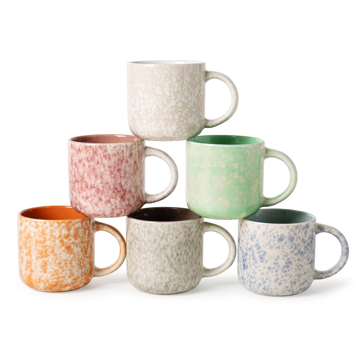 MONITO 12OZ Coffee Mugs Set of 4,Modern Ceramic Coffee Mugs Set with handle