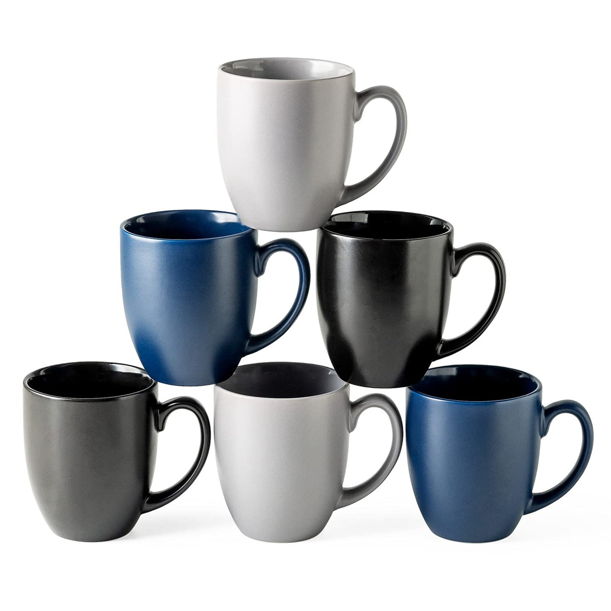 AmorArc 16 oz Coffee Mugs Set of 6, Large Ceramic Coffee Cups Set