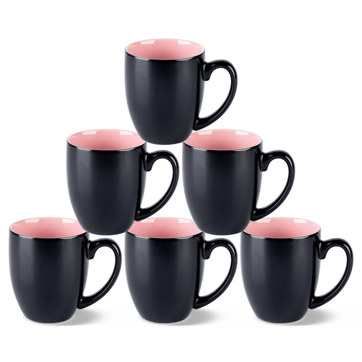 GBhome 16 oz Coffee Mugs Set of 6, Ceramic Coffee Cups- Multi-Color