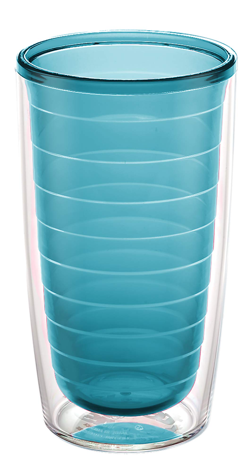 Tervis Clear & Colorful Tabletop Made in USA Double Walled Insulated Tumbler Travel Cup Keeps Drinks Cold & Hot, 16oz Mug, Clear