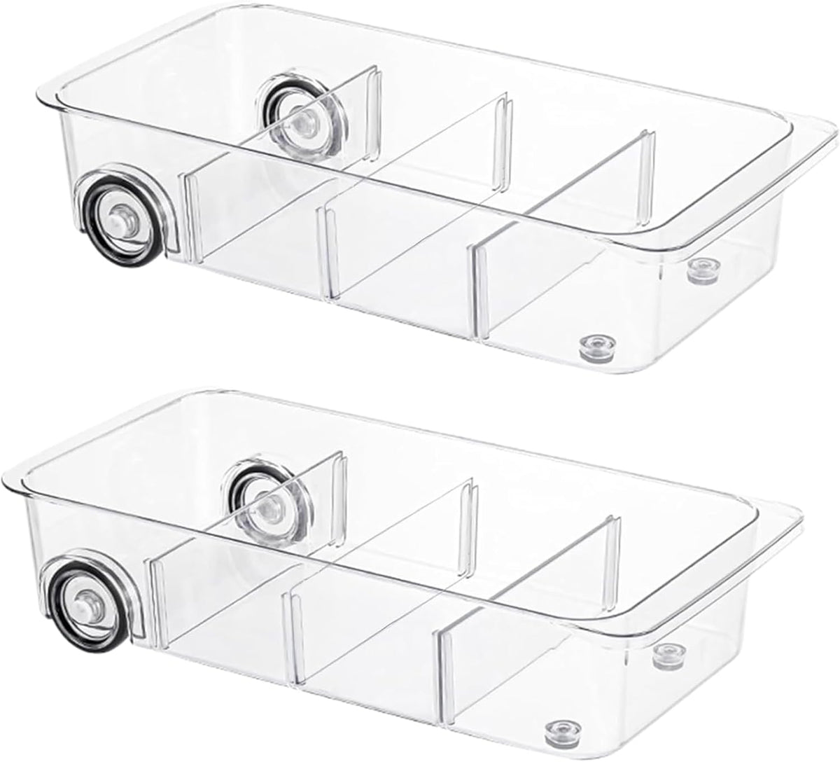 Fridge Organizer and Storage Drawer Roll Out Refrigerator Bins,2 Pack