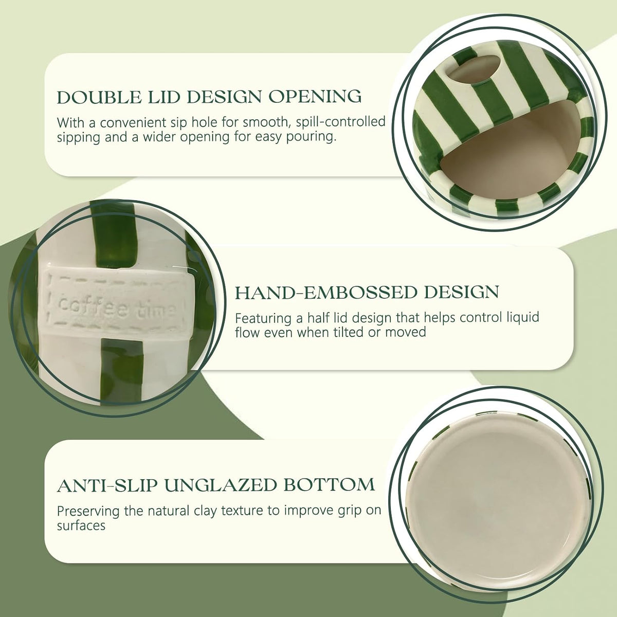 Ceramic Travel Coffee Mug with Straw Hole 12oz, Espresso Cups