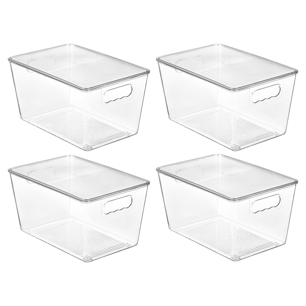 Vtopmart 6 Pack Clear Stackable Storage Bins with Lids and Handles, Large