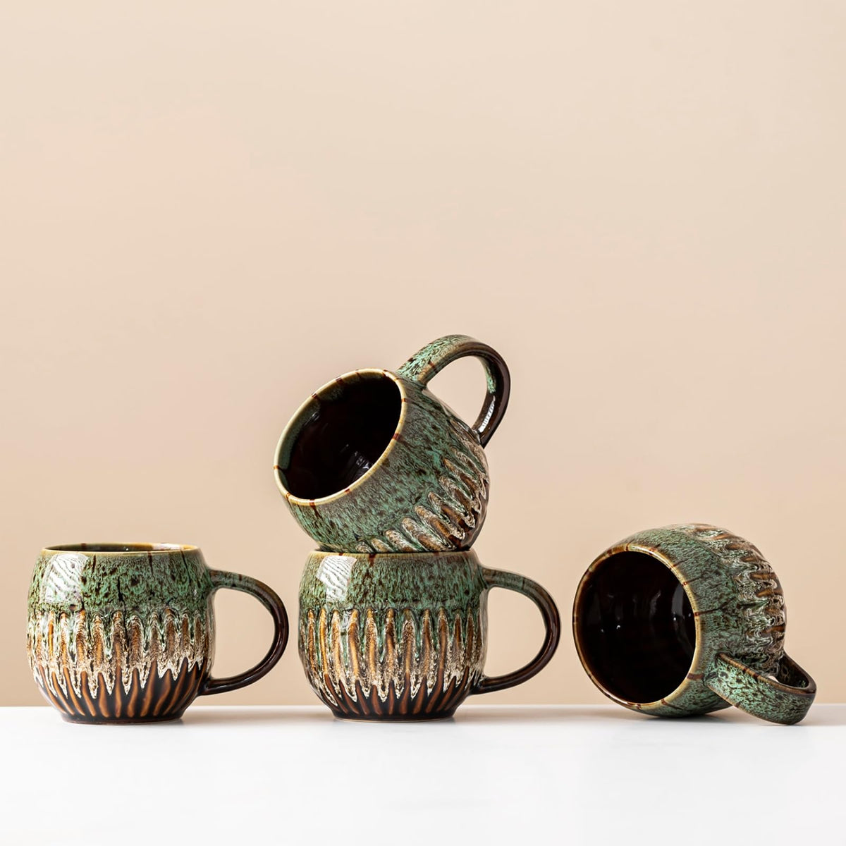Large Ceramic Coffee Mug - 20oz Big Tea Cup, Green
