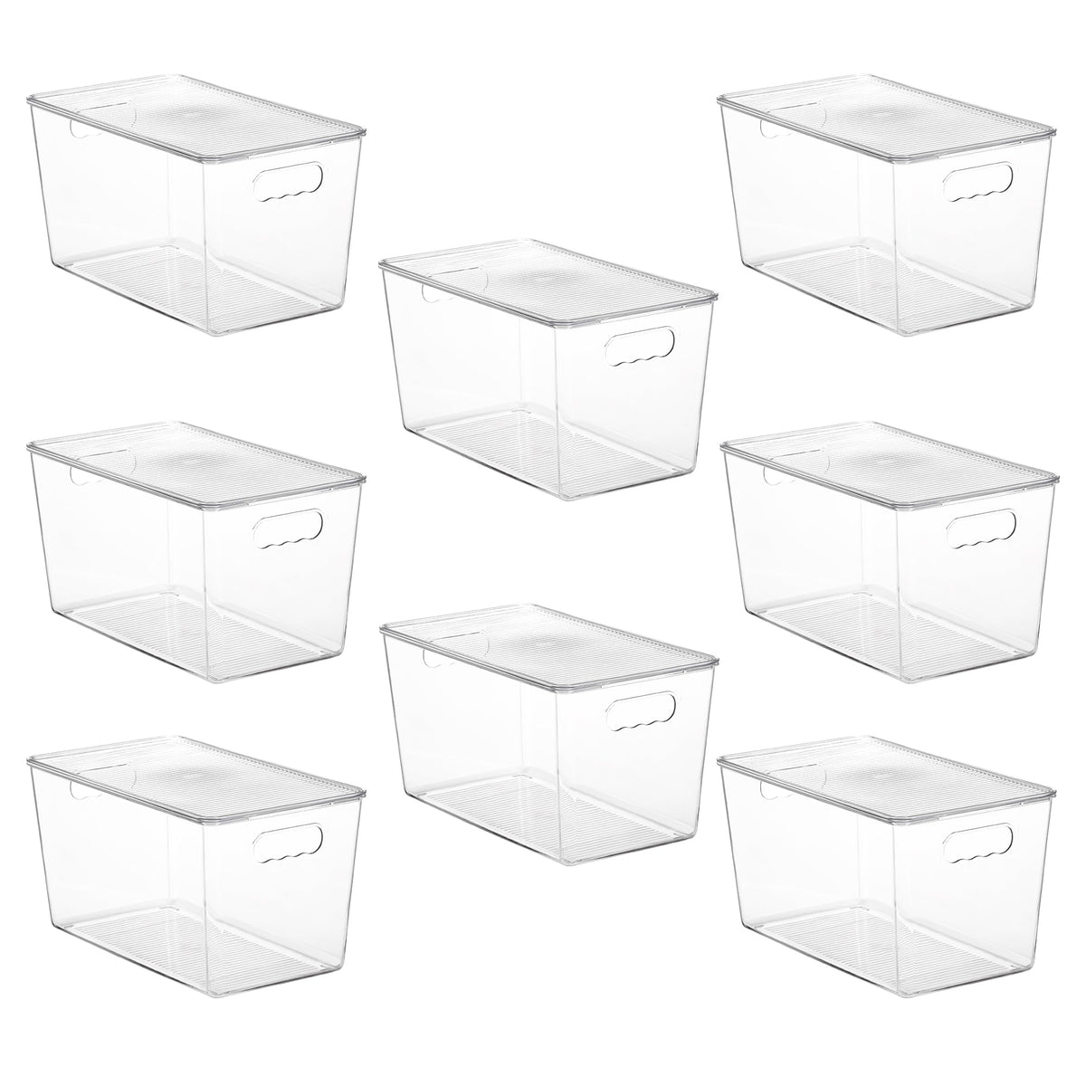 Vtopmart 2 Pack Clear Stackable Storage Bins with Lids and Handles, Large