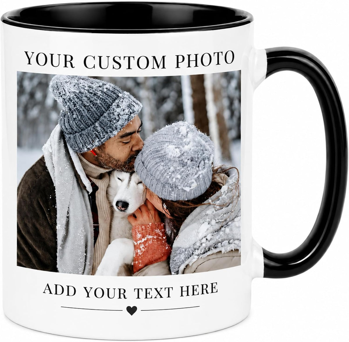 Custom Coffee Mug Personalized Photo Text Ceramic Cup 11 oz Both Sides