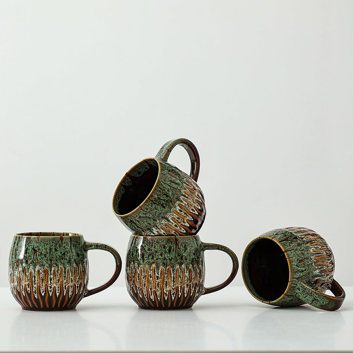 Large Ceramic Coffee Mug - 20oz Big Tea Cup, Green