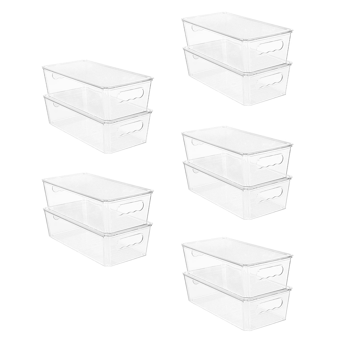 Vtopmart 8pcs Clear Storage Bins with Handles