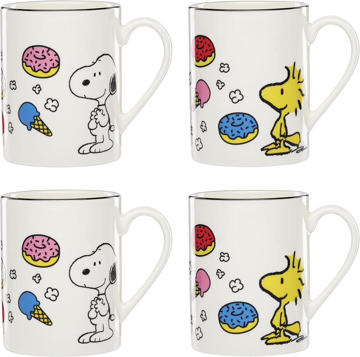 Lenox Chef Snoopy Porcelain Mug Set for 4