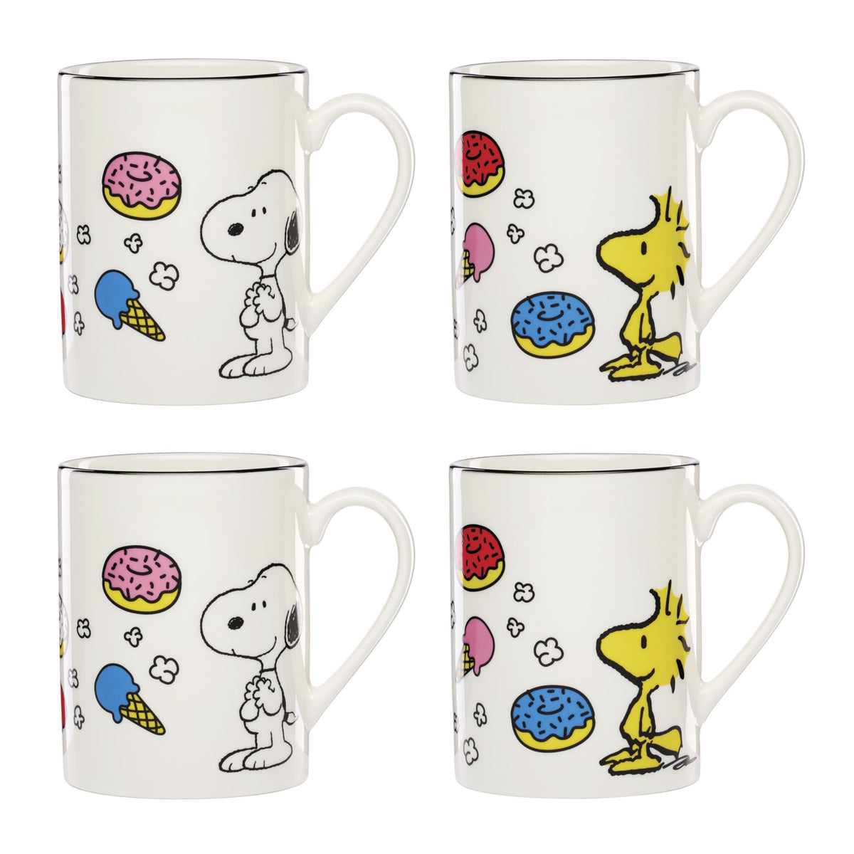 Lenox Chef Snoopy Porcelain Mug Set for 4