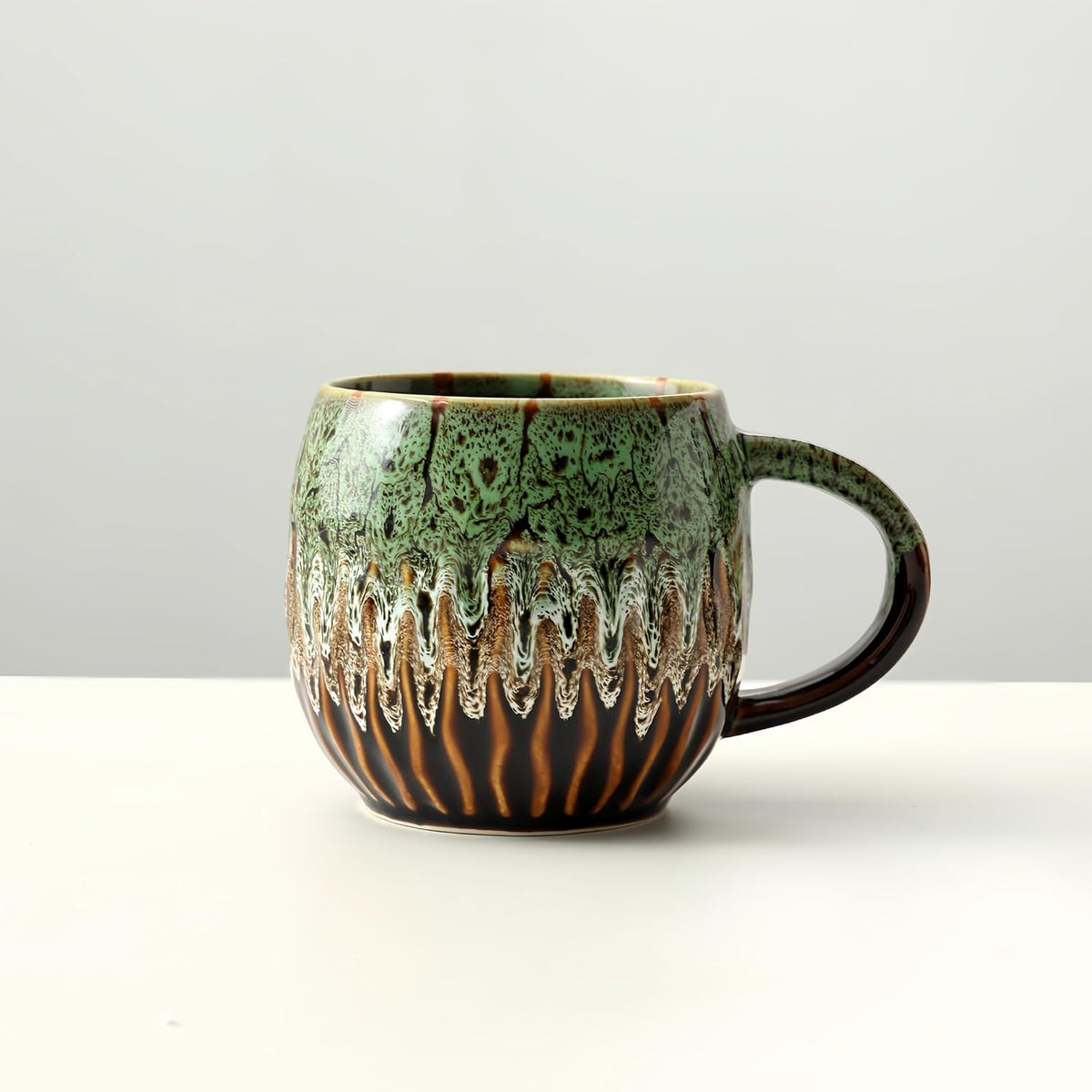 Large Ceramic Coffee Mug - 20oz Big Tea Cup, Green