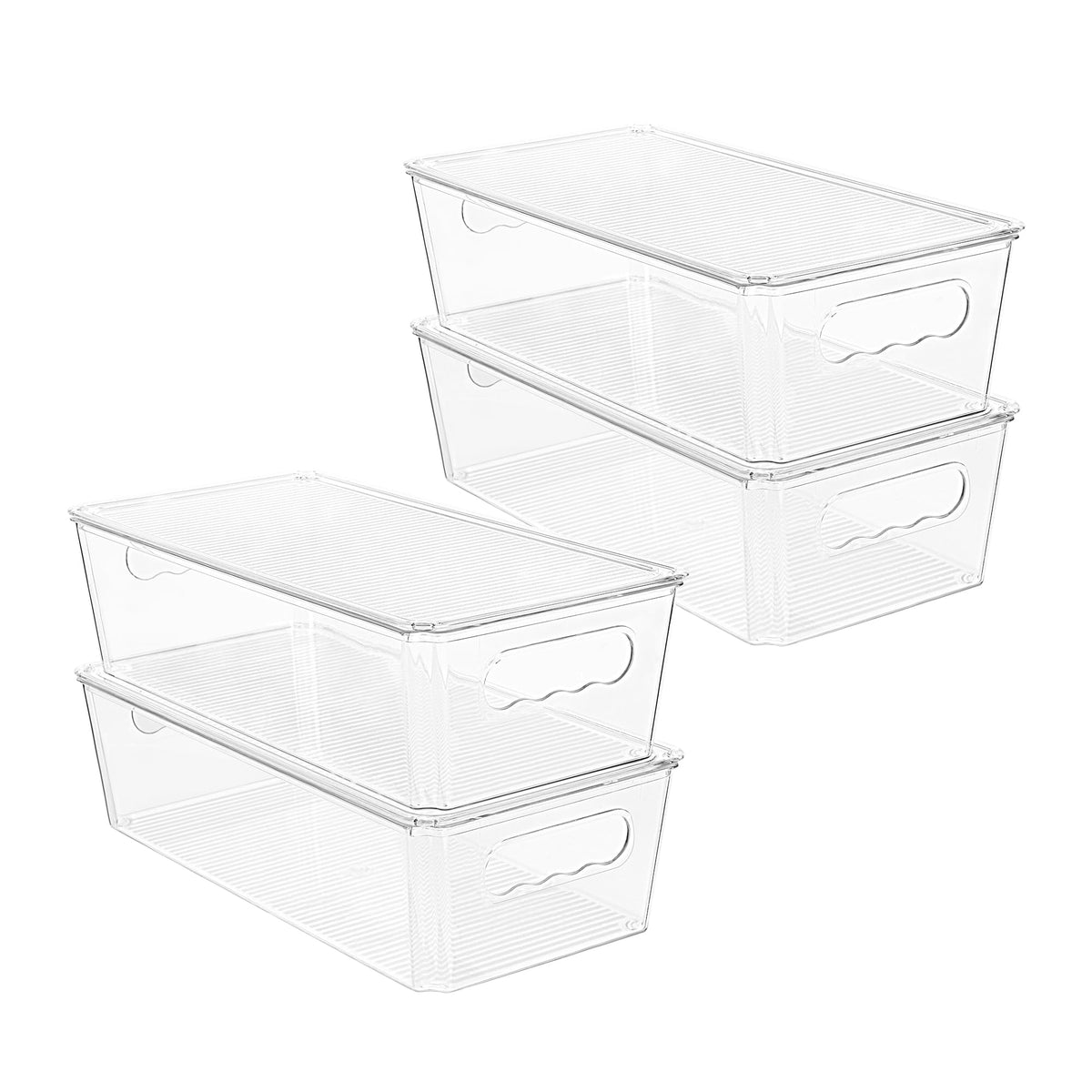 Vtopmart 8pcs Clear Storage Bins with Handles