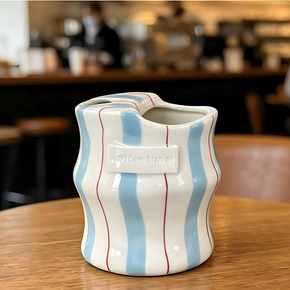 Ceramic Coffee 16oz Mug Hand-Painted Espresso Cup,with Sip Hole and Brush Retro Ceramic Travel Mug For Kitchen, Dining,Microwave Safe (Spotted cream)