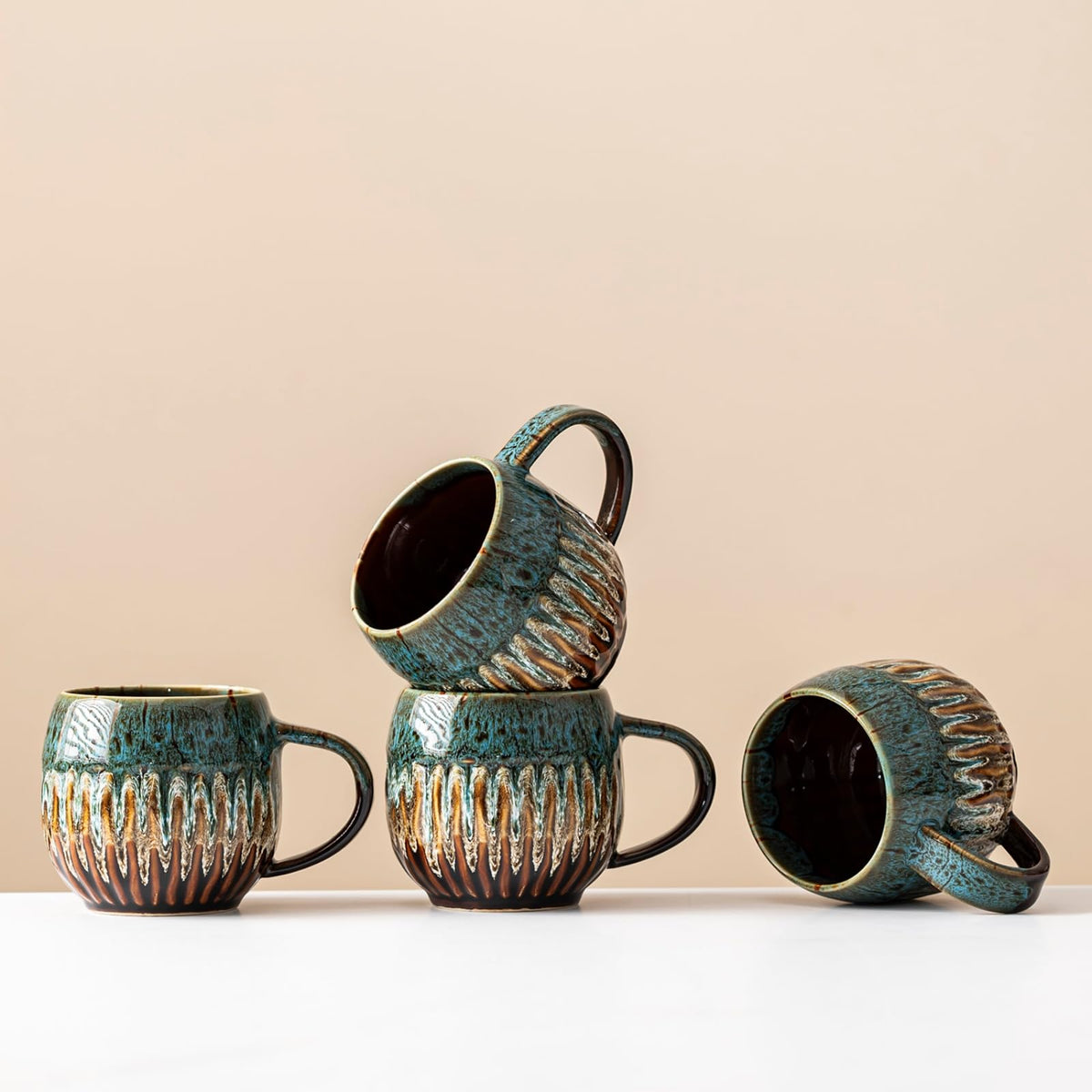 Large Ceramic Coffee Mug - 20oz Big Tea Cup, Green