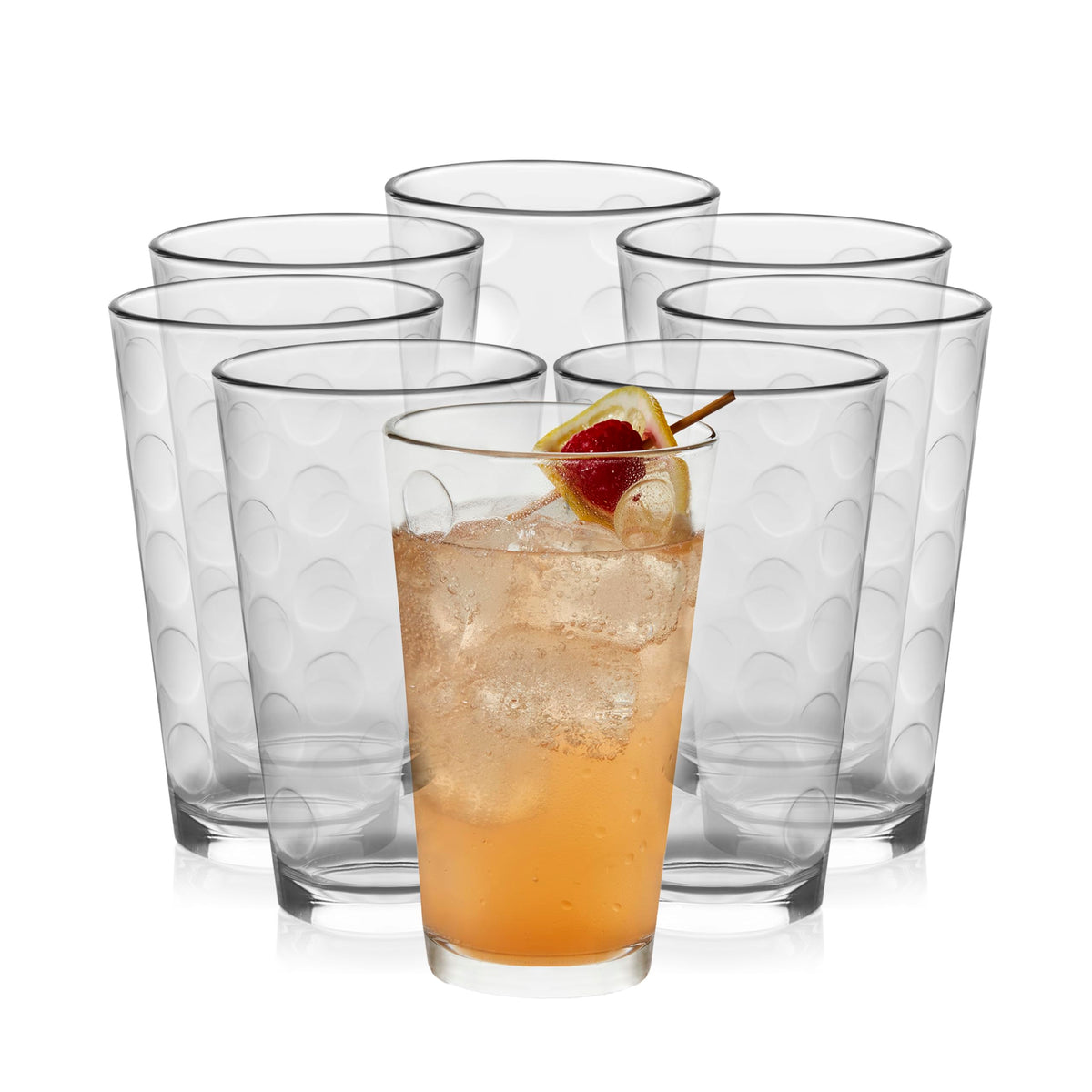 Libbey Heavy Base Drinking Glasses Set of 8, Clear Water Cups