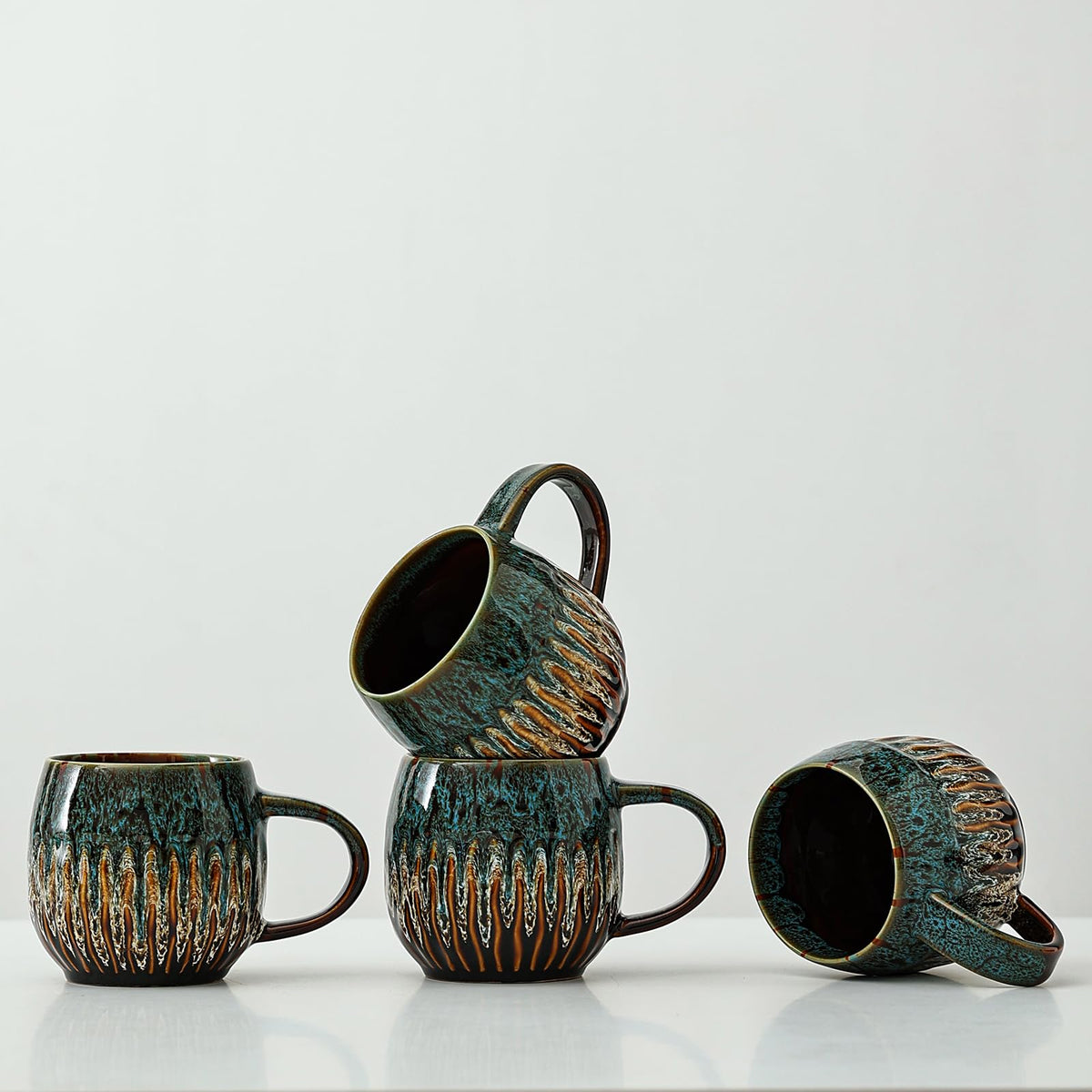 Large Ceramic Coffee Mug - 20oz Big Tea Cup, Green