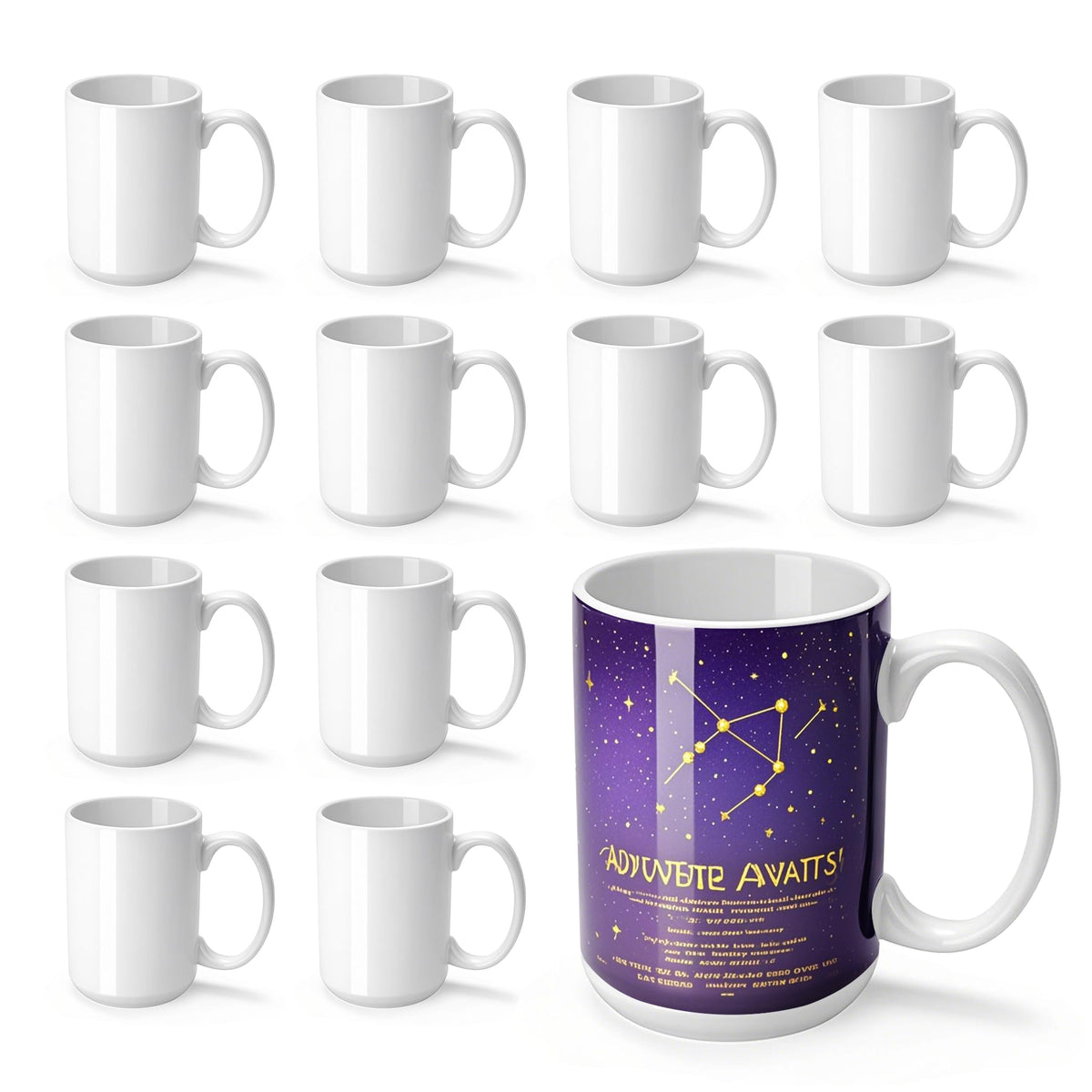 Joyclub Sublimation Mugs 15 oz Coffee Mugs Bulk 12 Pack Tazas Para Sublimar