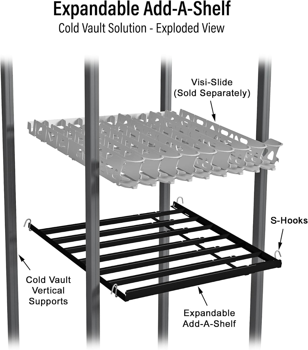 Cold Vault Expandable Add-A-Shelf – Cooler Drink Organizer, 4-Pack