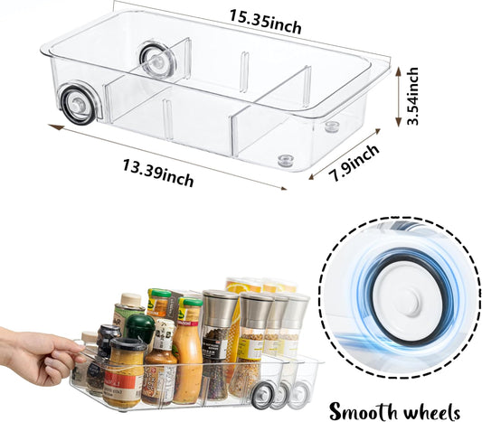 Fridge Organizer and Storage Drawer Roll Out Refrigerator Bins,2 Pack