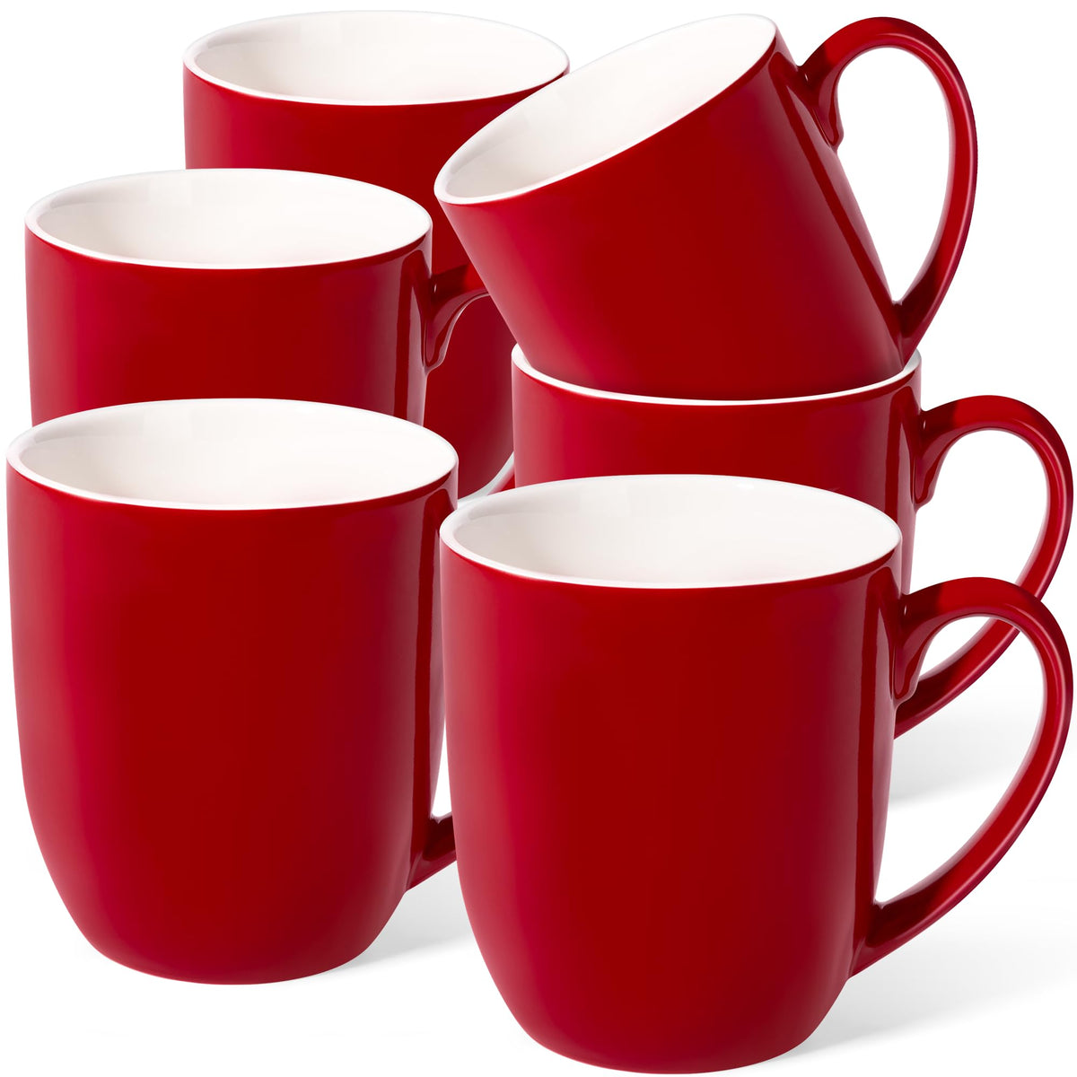 Large Ceramic Coffee Mugs Set of 4 16oz(475ml) Tea Cups Idea Gifts White