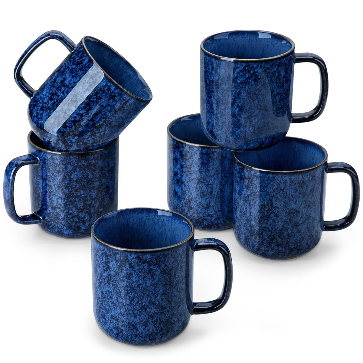vancasso Porcelain Coffee Mugs Set, 16 oz Ceramic Coffee Cups for Americano Hot Tea Iced Coffee Cold Brew Cocoa Milk Mugs Set of 6, Dishwasher & Microwave Safe, White