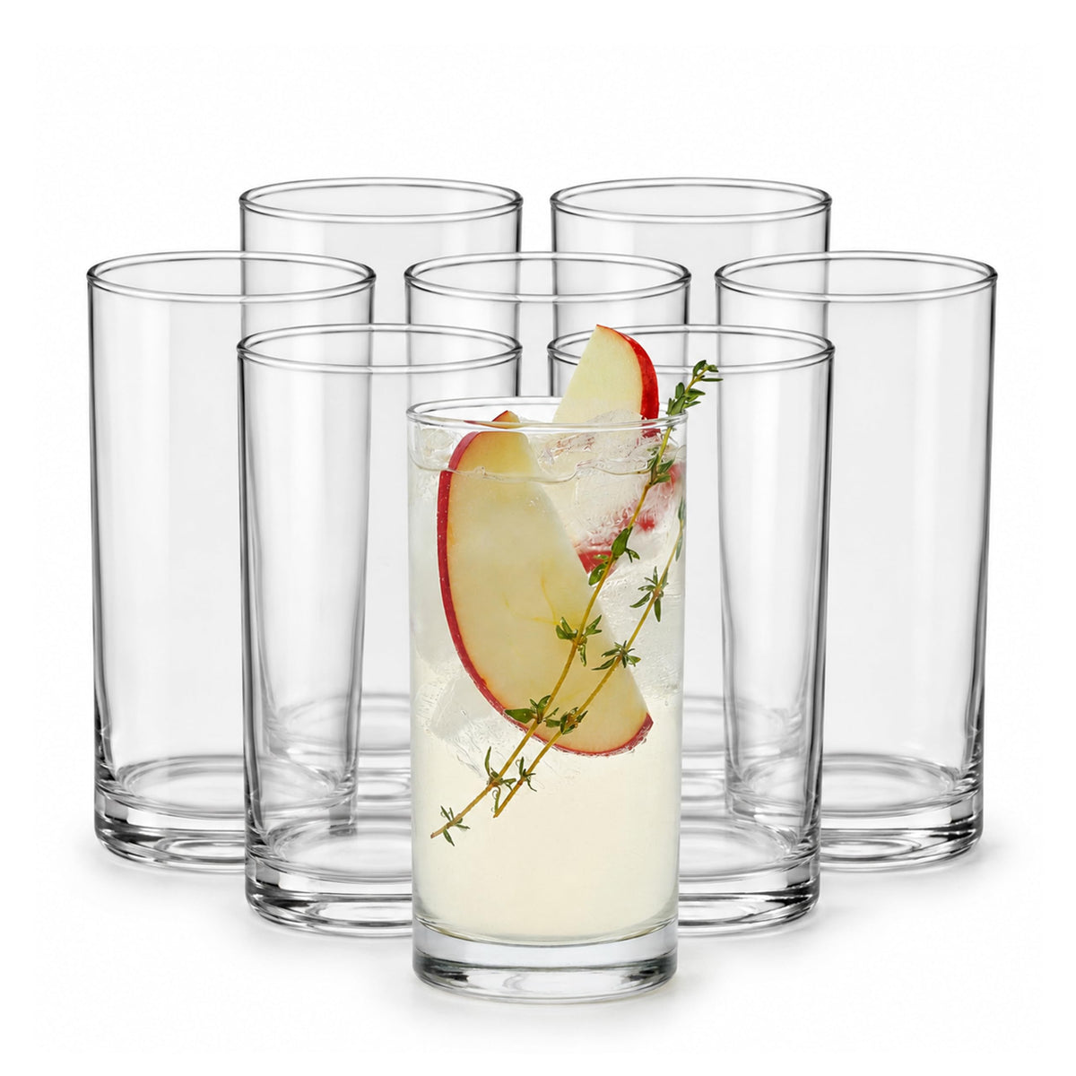 Libbey Heavy Base Drinking Glasses Set of 8, Clear Water Cups