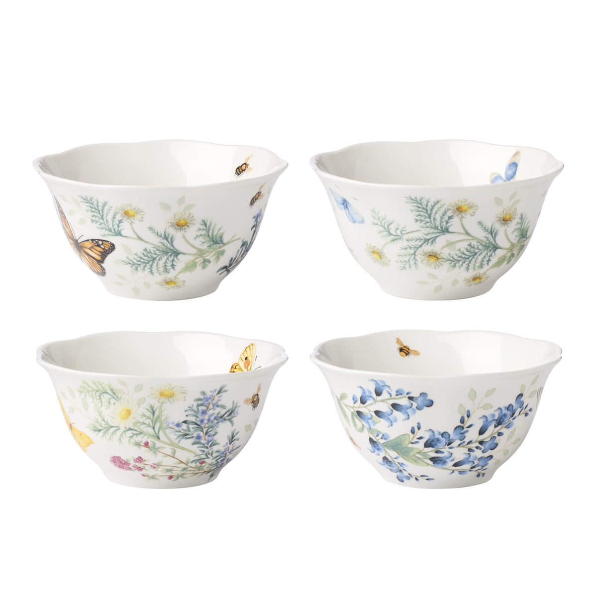 Lenox Butterfly Meadow Herbs Porcelain Mug Set for 4, 12oz