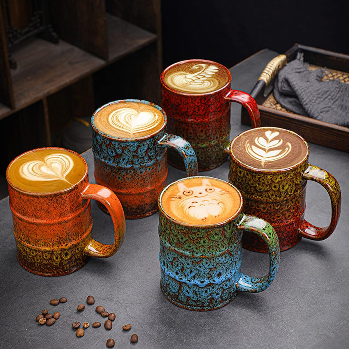 Coffee Mug,20 Oz Coffee Cups Ceramic Tea Cup Large Coffee Mug for Office and Home - Dishwasher and Microwave Safe Novelty Coffee Mug(4,Multicolour-4pcs)