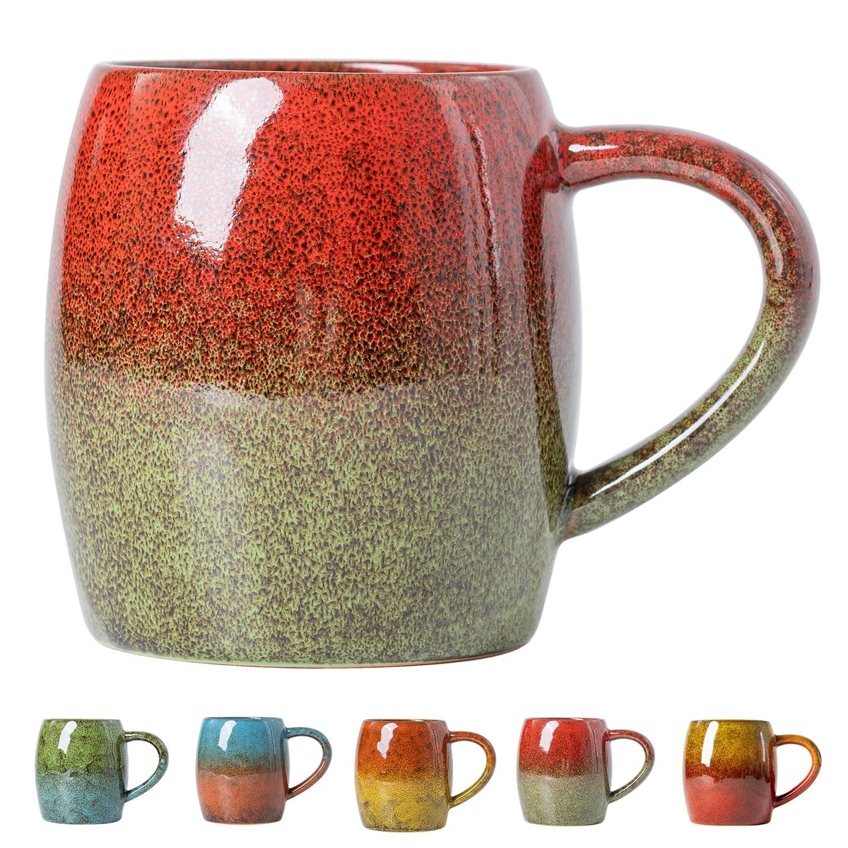 Forest Tide Ceramic Mug, 22oz Reactive Glaze Coffee Mug, Self Care Gift