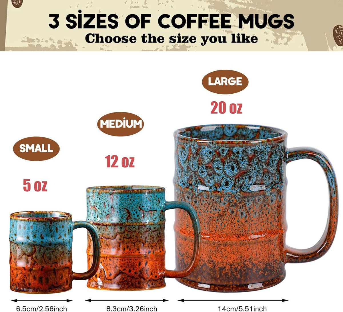 Coffee Mug,20 Oz Coffee Cups Ceramic Tea Cup Large Coffee Mug for Office and Home - Dishwasher and Microwave Safe Novelty Coffee Mug(4,Multicolour-4pcs)