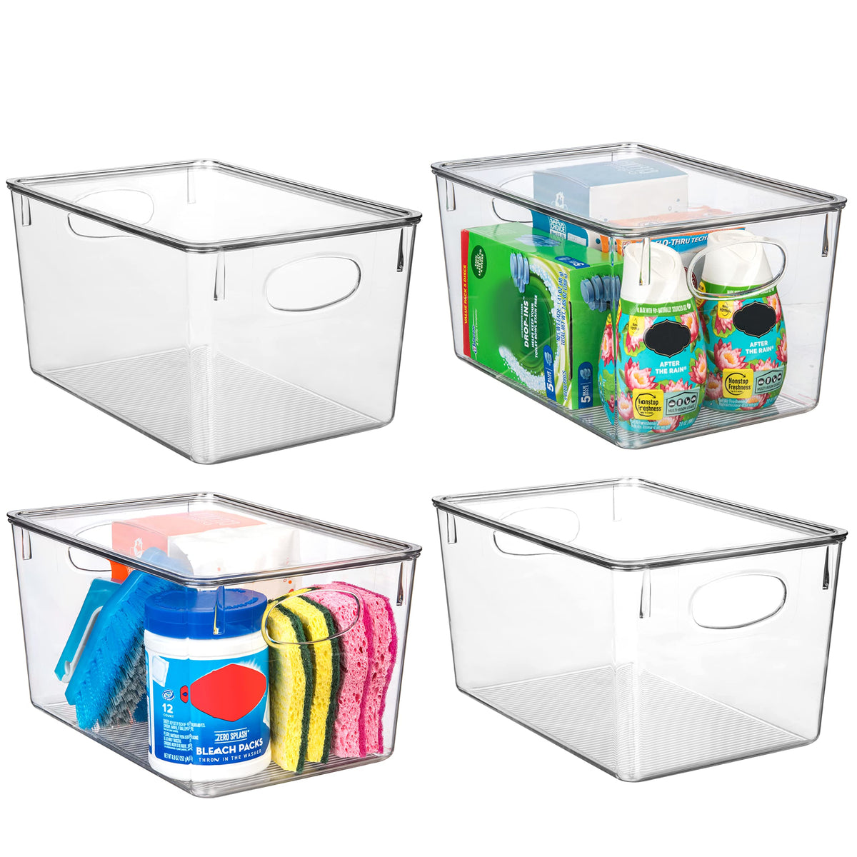 ClearSpace Pantry Storage Bins with Lids for Kitchen & Fridge, 6 Pack