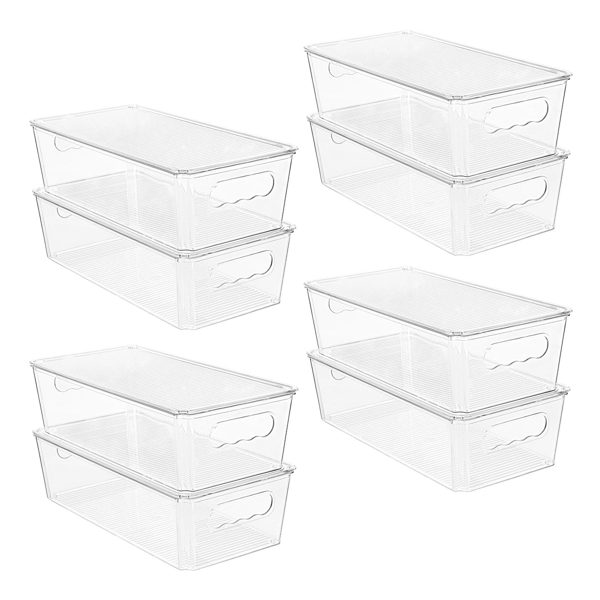 Vtopmart 8pcs Clear Storage Bins with Handles