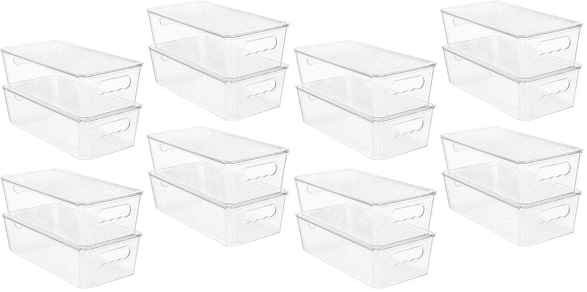 Vtopmart 8pcs Clear Storage Bins with Handles