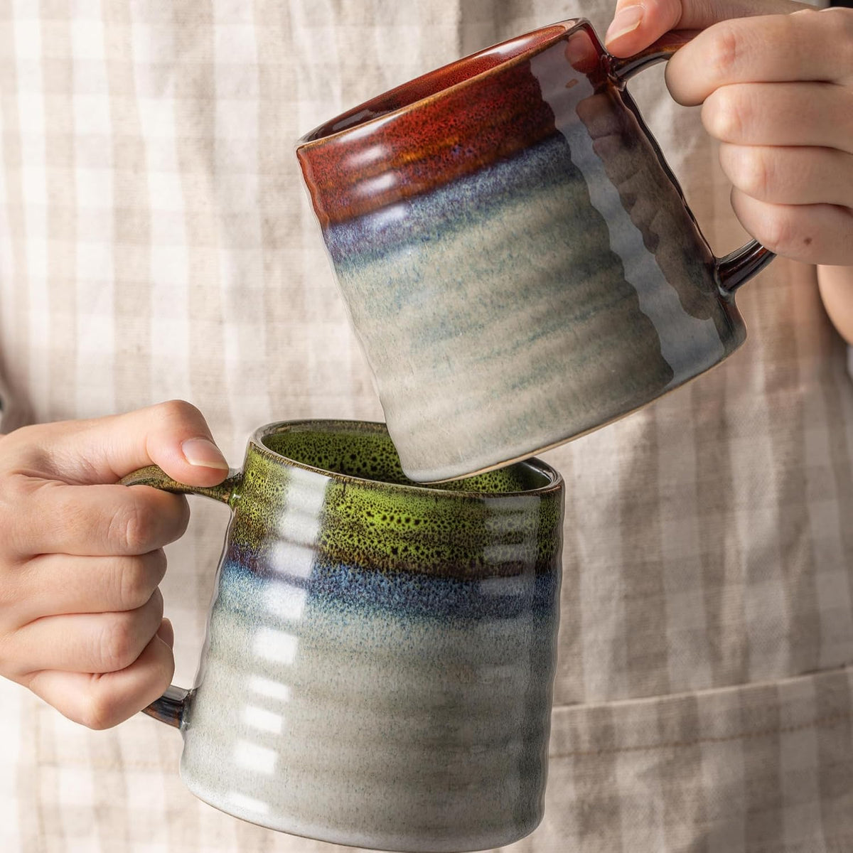 15.5oz Large Heavyweight Ceramic Mug, Reactive (Light Green)