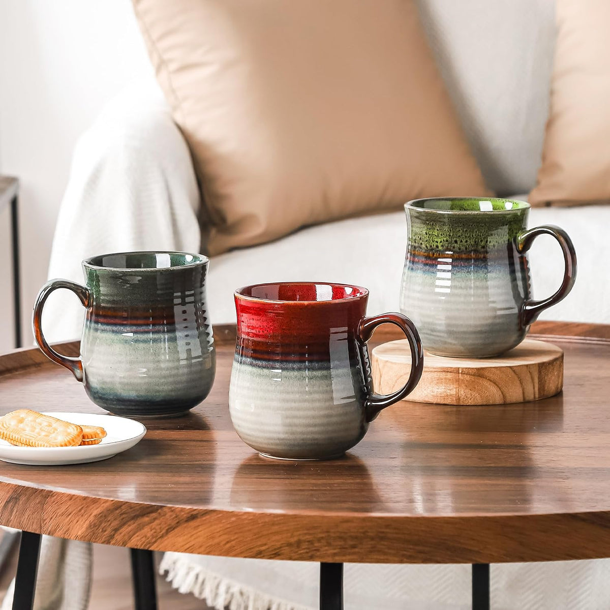 21 oz Large Ceramic Coffee Mugs, Handmade Tea Cups with Handle