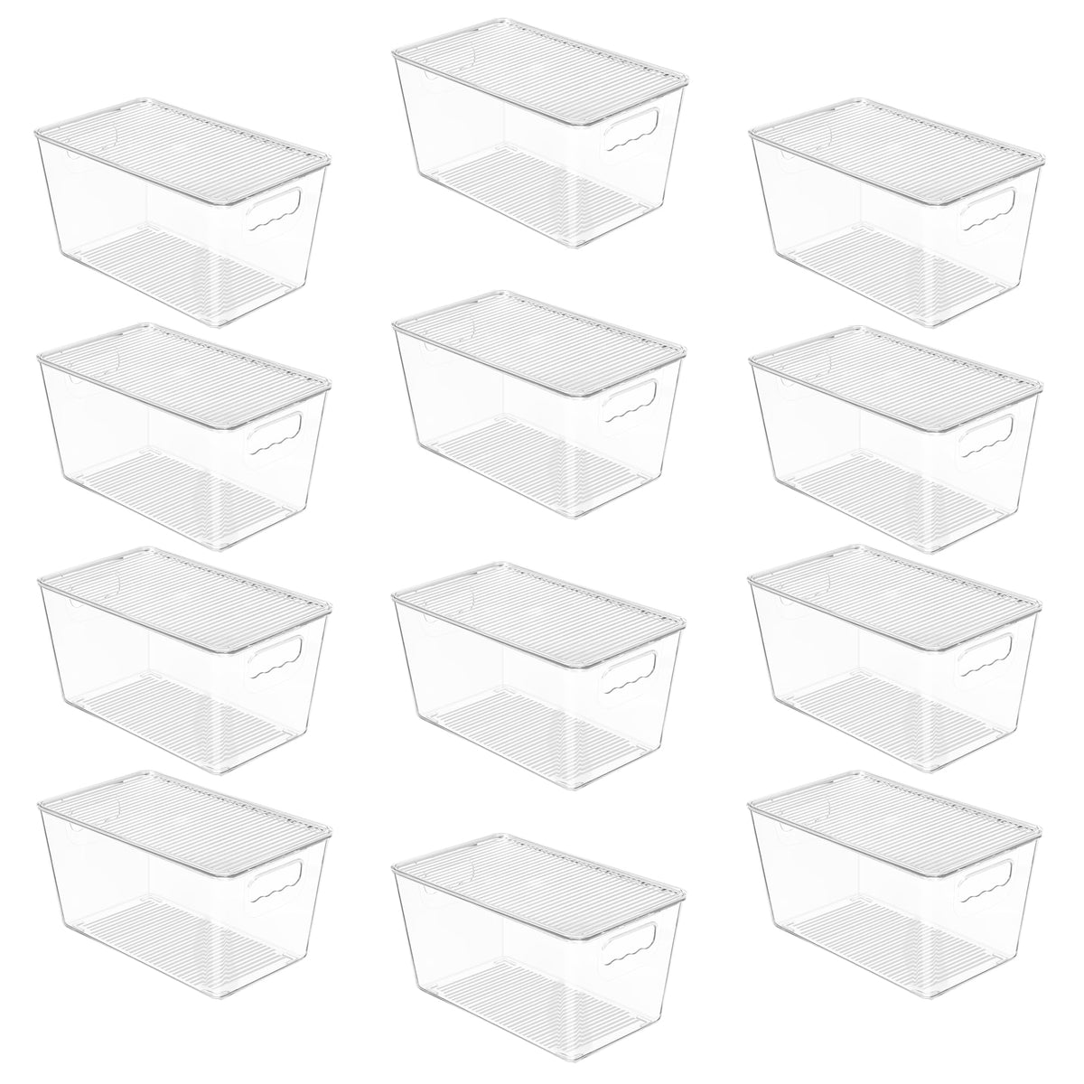 Vtopmart 6 Pack Clear Stackable Storage Bins with Lids and Handles, XLarge