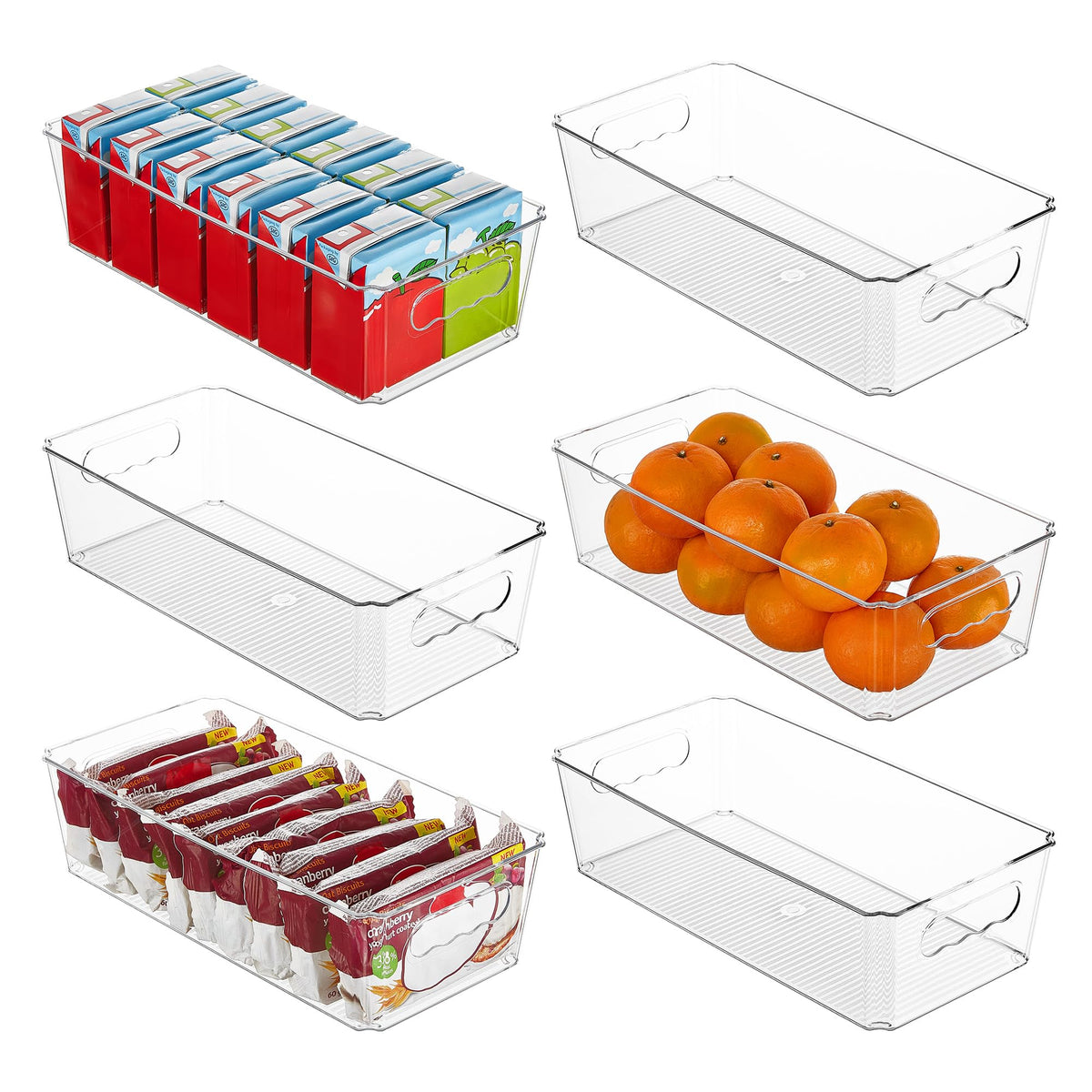 Vtopmart 8pcs Clear Storage Bins with Handles