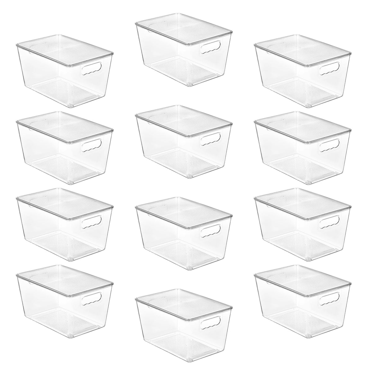Vtopmart 2 Pack Clear Stackable Storage Bins with Lids and Handles, Large