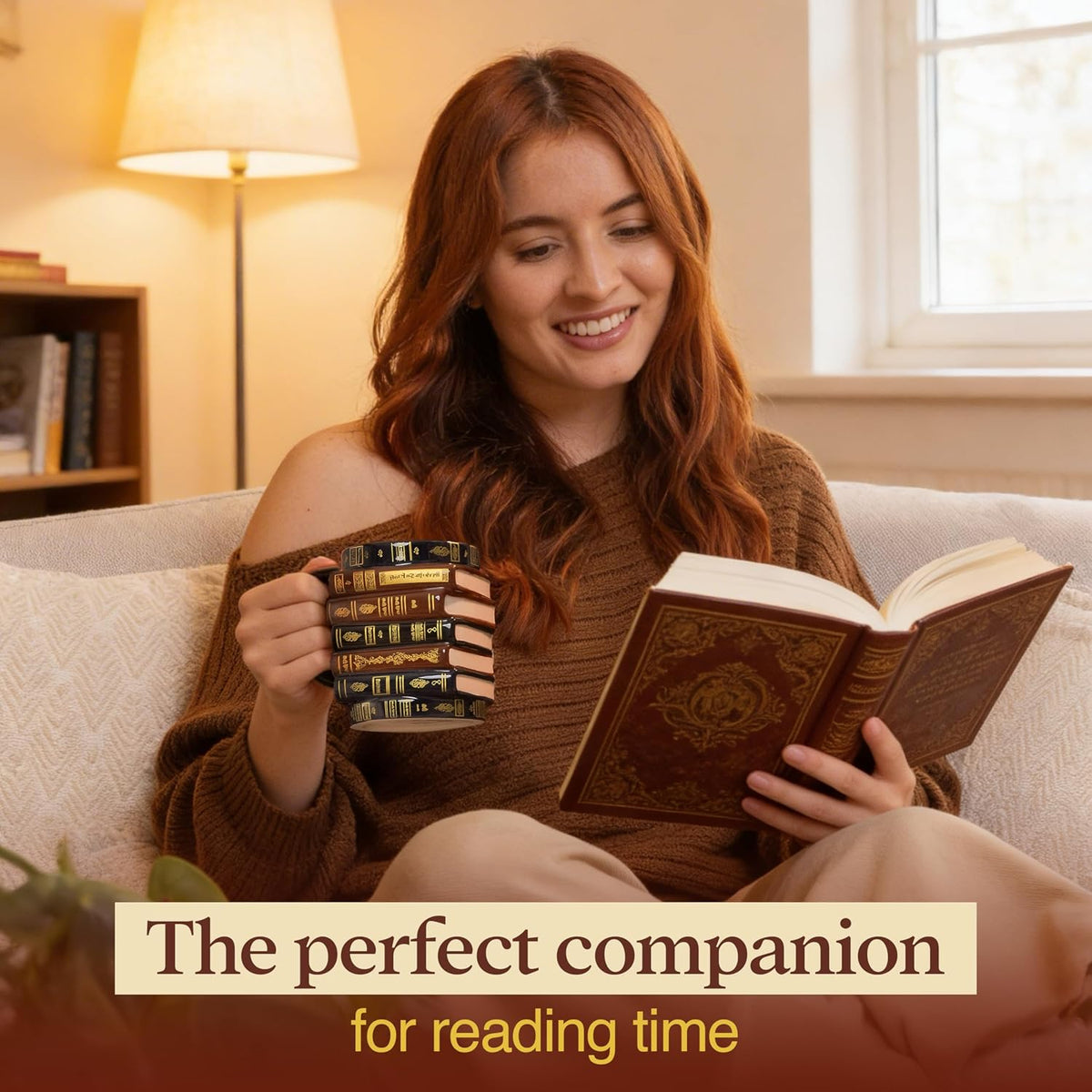 3D Book Mug – Stacked Books Mug, Book Lovers Gift for Readers & Librarians