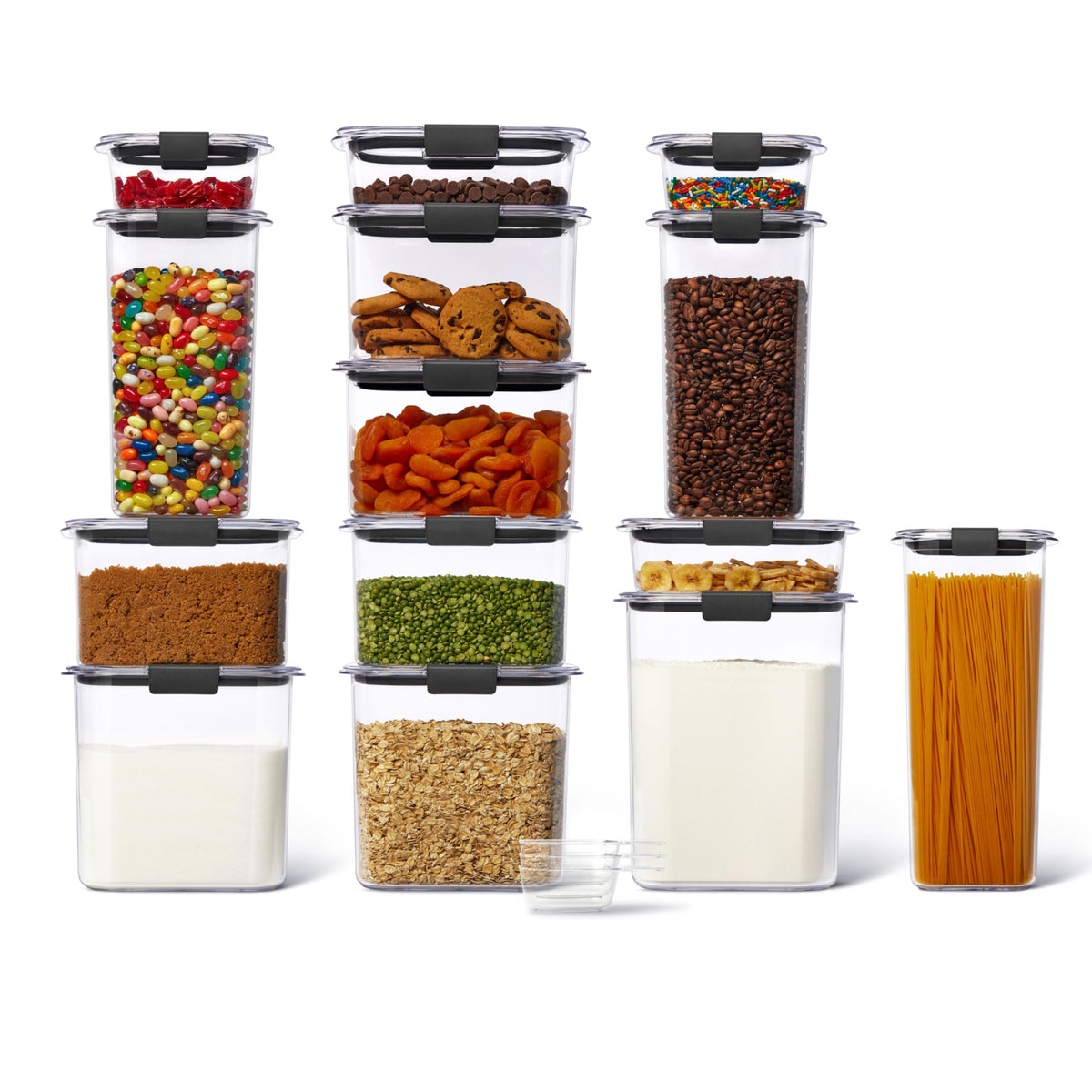 Rubbermaid Brilliance Airtight Food Storage Container, 7.8 Cup, BPA-Free, Clear/Grey, Ideal for Brown Sugar