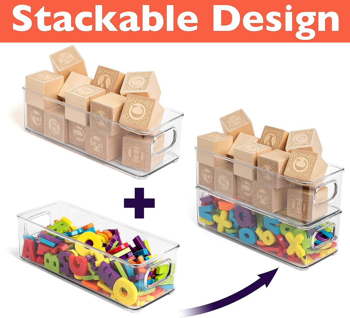 ClearSpace Plastic Pantry Organization and Food Storage Bin, 8 Pack