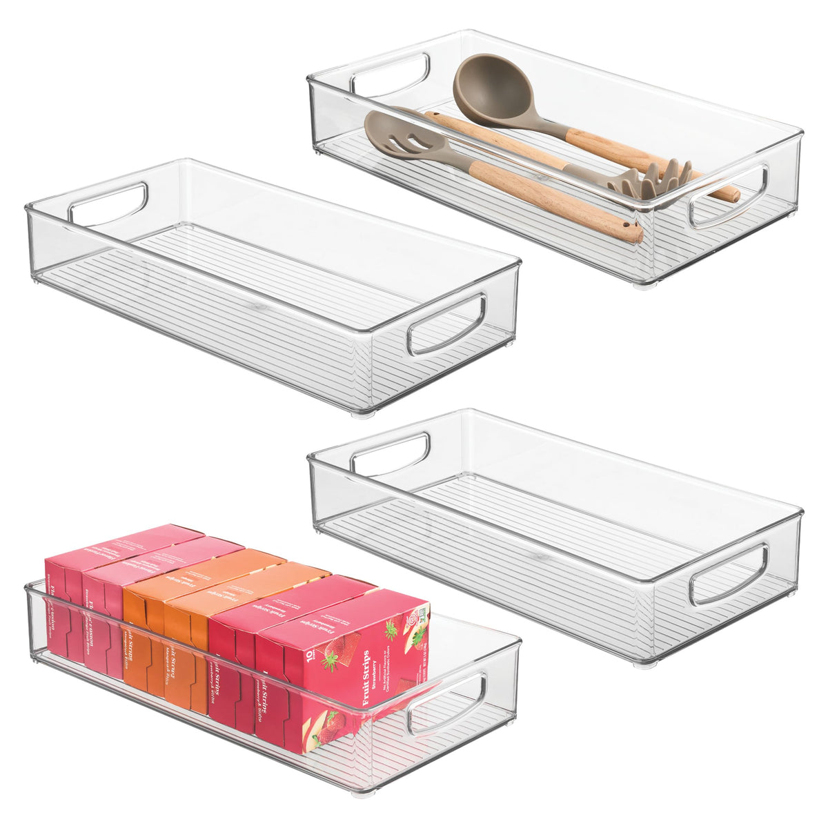 iDesign Slim Extra Long Clear Storage Bin