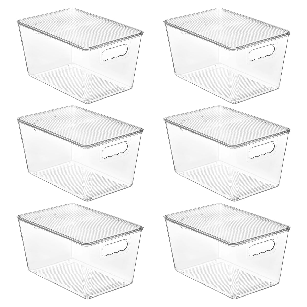 Vtopmart 2 Pack Clear Stackable Storage Bins with Lids and Handles, Large