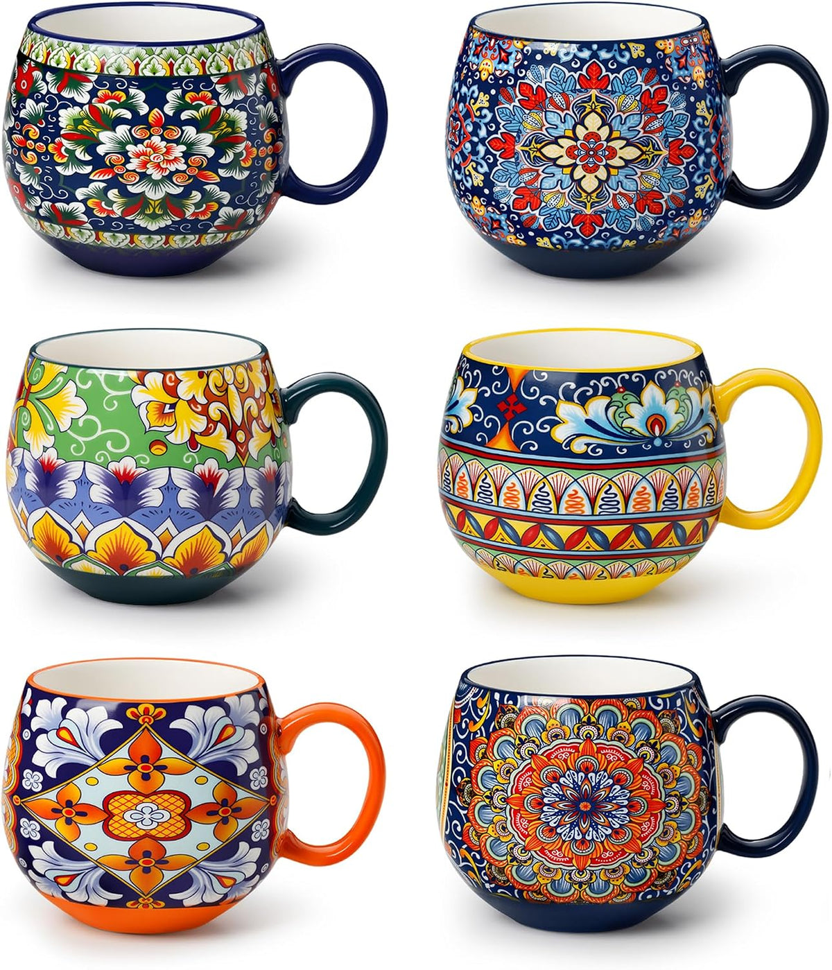 vancasso Coffee Mugs Set of 6, 18oz Ceramic Coffee Cups, Colorful, SIMI